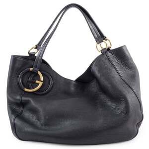 GUCCI Black Leather Shoulder Bag